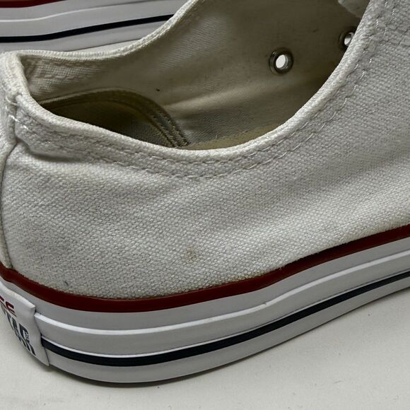 Converse All Star Sneakers Mens 9 White Canvas Low Top Chuck Unisex Shoes - Picture 5 of 16